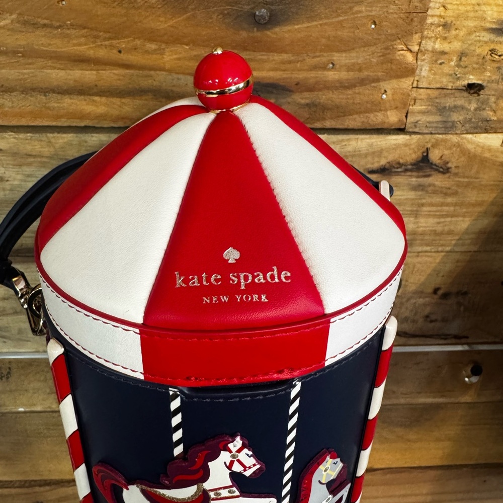 Kate Spade Red and White Carousel Crossbody Bag - Picture 3 of 6